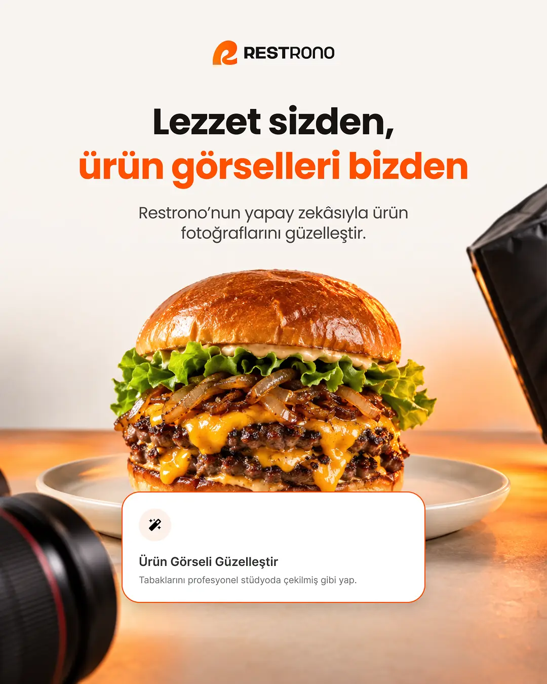 Restrono postu: Lezzet sizden, ürün görselleri bizden