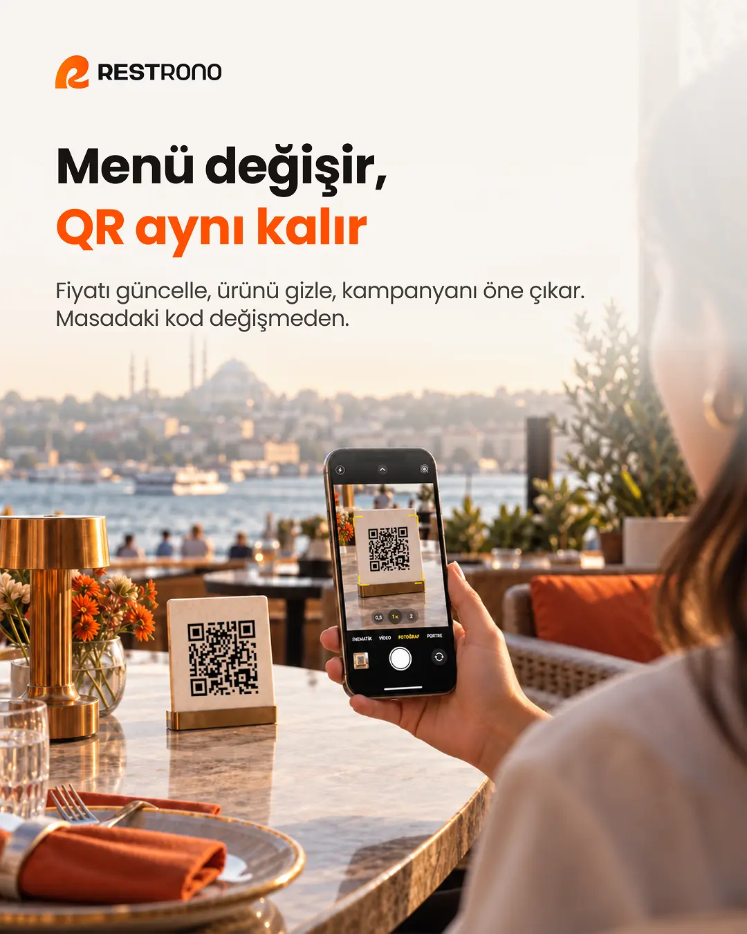 Restrono postu: Menü değişir, QR aynı kalır